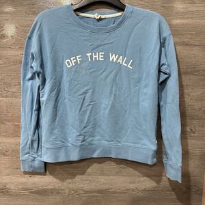 Vans Sweatshirt Women Small Blue Off The Wall Pullover Crewneck Surf Skateboard